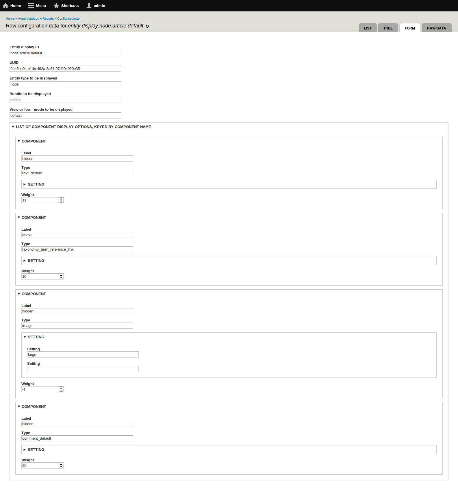 Raw configuration data for entity.display.node_.article.default | d8.local_.png